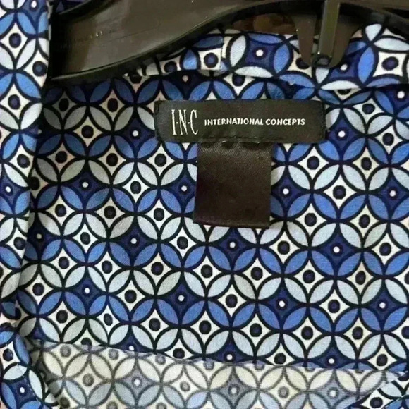 INC Blue and White Vintage Blouse - Picture 2 of 2